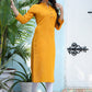 Designer Kurti Cotton Mustard Plain Kurtis