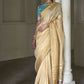 Classic Cotton Cream Plain Saree