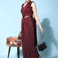 Contemporary Silk Maroon Plain Saree