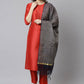 Salwar Suit Poly Silk Orange Plain Salwar Kameez