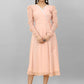 Designer Gown Georgette Peach Plain Gown