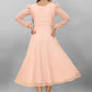 Designer Gown Georgette Peach Plain Gown