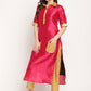 Designer Kurti Poly Silk Hot Pink Plain Kurtis