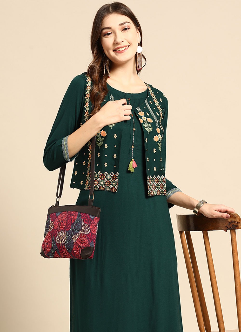 Casual Kurti Rayon Green Plain Kurtis