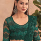 Ruffle Saree Net Green Embroidered Saree