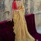 Classic Organza Yellow Plain Saree