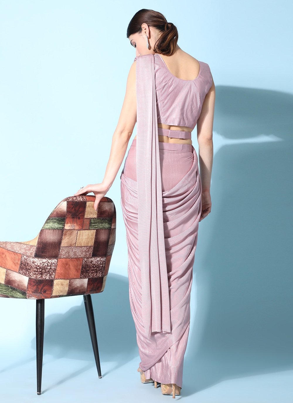 Classic Silk Pink Plain Saree