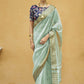 Trendy Saree Cotton Green Plain Saree