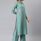 Trendy Suit Poly Silk Turquoise Plain Salwar Kameez