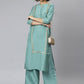 Trendy Suit Poly Silk Turquoise Plain Salwar Kameez