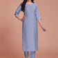 Designer Kurti Viscose Blue Plain Kurtis