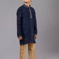 Kurta Pyjama Polly Cotton Blue Fancy Work Kids