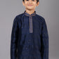 Kurta Pyjama Polly Cotton Blue Fancy Work Kids