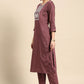 Salwar Suit Poly Cotton Mauve Embroidered Salwar Kameez