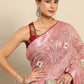 Traditional Saree Poly Cotton Pink Embroidered Saree