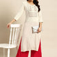 Casual Kurti Poly Rayon White Embroidered Kurtis