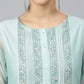 Salwar Suit Poly Silk Aqua Blue Embroidered Salwar Kameez