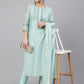 Salwar Suit Poly Silk Aqua Blue Embroidered Salwar Kameez