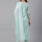 Salwar Suit Poly Silk Aqua Blue Embroidered Salwar Kameez