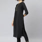 Salwar Suit Poly Silk Black Plain Salwar Kameez