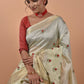 Classic Poly Silk Cream Embroidered Saree