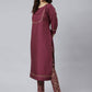 Salwar Suit Poly Silk Burgundy Foil Print Salwar Kameez