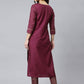 Salwar Suit Poly Silk Burgundy Foil Print Salwar Kameez