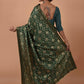 Contemporary Poly Silk Green Foil Print Saree