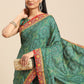 Trendy Saree Poly Silk Green Print Saree