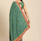 Trendy Saree Poly Silk Green Print Saree
