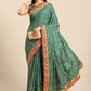 Trendy Saree Poly Silk Green Print Saree