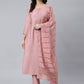 Salwar Suit Poly Silk Pink Embroidered Salwar Kameez