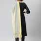 Straight Salwar Suit Poly Silk Black Plain Salwar Kameez