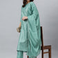 Pant Style Suit Poly Silk Aqua Blue Plain Salwar Kameez