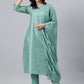 Pant Style Suit Poly Silk Aqua Blue Plain Salwar Kameez