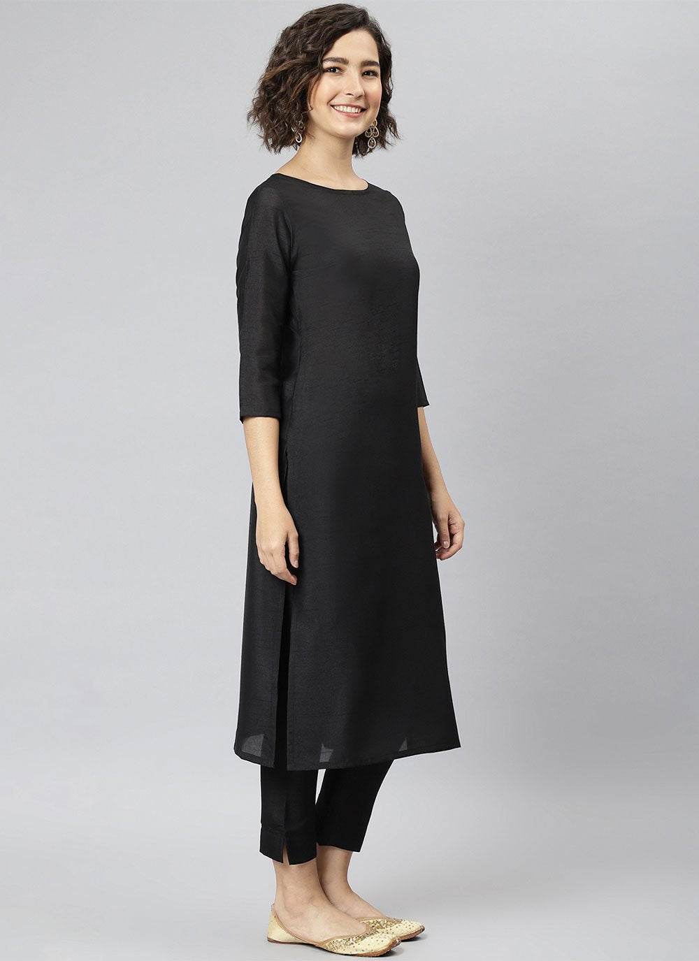 Plain black salwar kameez fashion