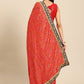 Traditional Saree Poly Silk Red Print Saree