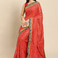 Traditional Saree Poly Silk Red Print Saree