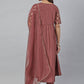 Salwar Suit Poly Silk Mauve Foil Print Salwar Kameez