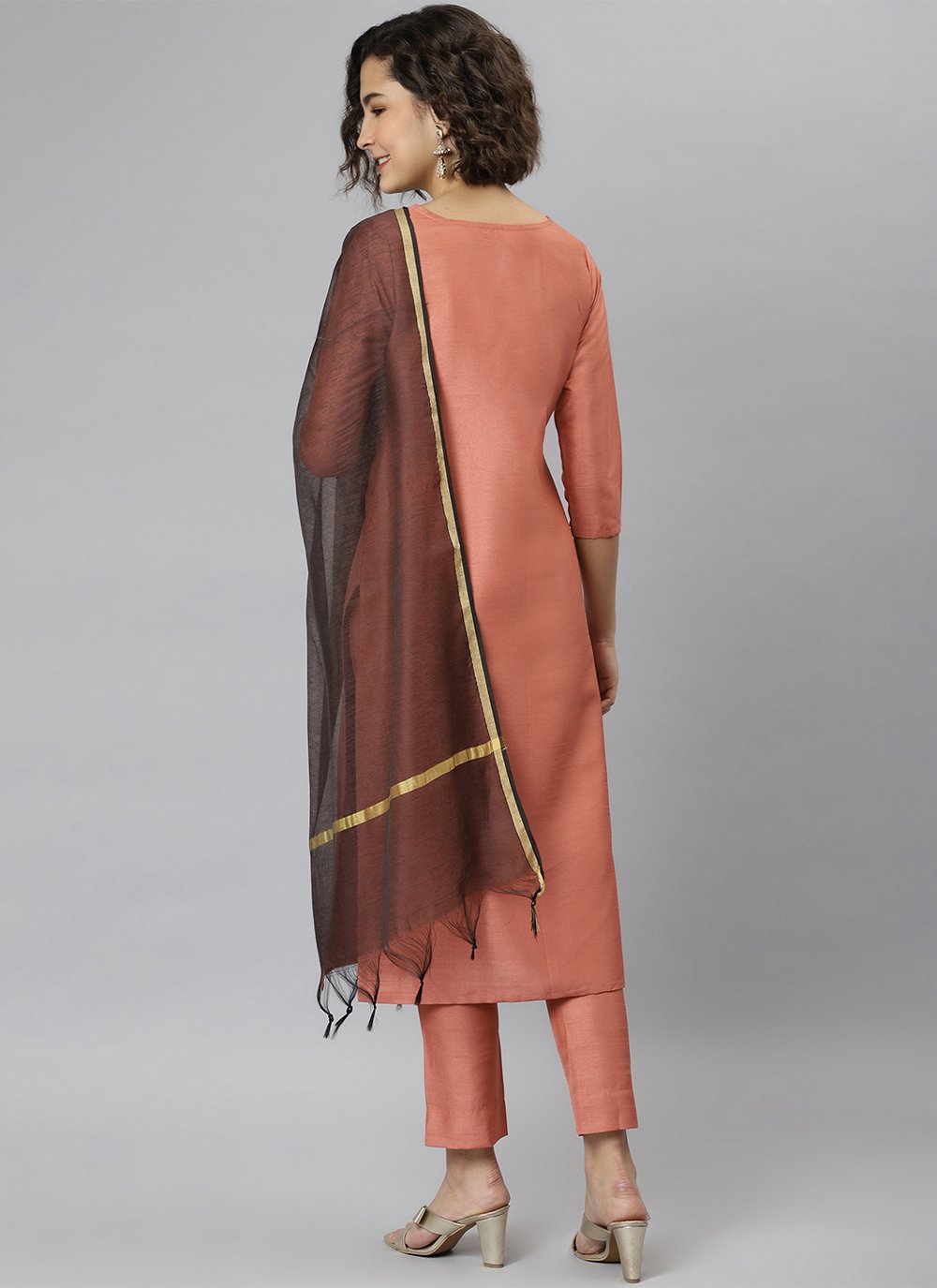 Trendy Suit Poly Silk Pink Plain Salwar Kameez