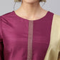 Straight Salwar Suit Poly Silk Magenta Embroidered Salwar Kameez