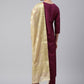 Straight Salwar Suit Poly Silk Magenta Embroidered Salwar Kameez