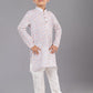 Kurta Pyjama Polyester White Digital Print Kids