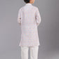 Kurta Pyjama Polyester White Digital Print Kids