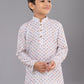 Kurta Pyjama Polyester White Digital Print Kids