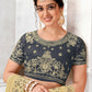 Contemporary Polyester Beige Digital Print Saree