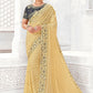 Contemporary Polyester Beige Digital Print Saree