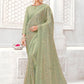Classic Polyester Sea Green Digital Print Saree
