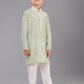 Kurta Pyjama Polyester Green Digital Print Kids