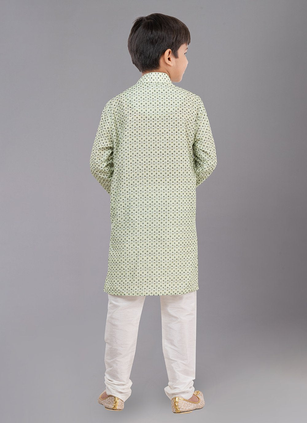 Kurta Pyjama Polyester Green Digital Print Kids